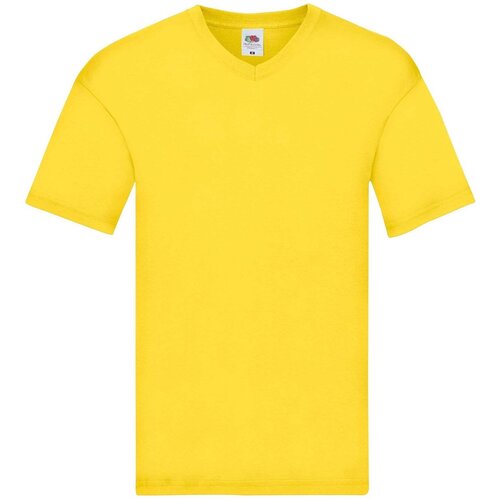 Fruit Of The Loom Original V-neck Men's Yellow T-shirt Cene