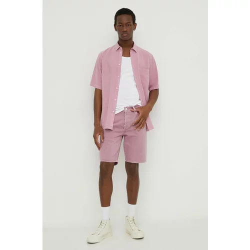 Levi's Bombažne kratke hlače roza barva