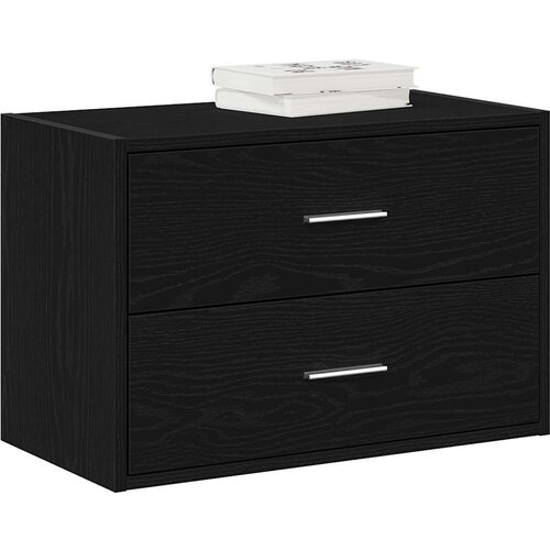 VidaXL Ormarić s 2 ladice crni hrast 60x31x40 cm konstruirano drvo Slike