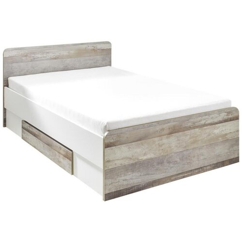 CARRYHOME postelja 140 cm x 200 cm , leseni material naravne barve, bela Cene