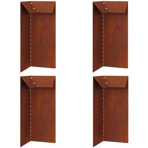  Ograda protiv puževa 4 pcs Rđa 10 x 10 x 25 cm Slike