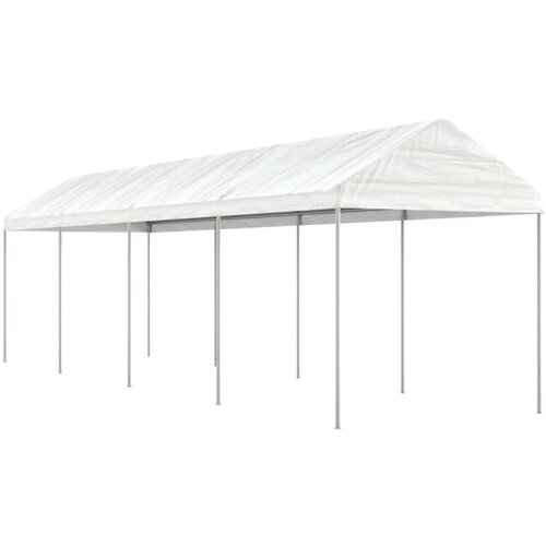 vidaXL Paviljon s streho bel 8,92x2,28x2,69 m polietilen - - Bela - 52.48 - 8.92 x 2.28 x 2.69 m - 2025- Cene