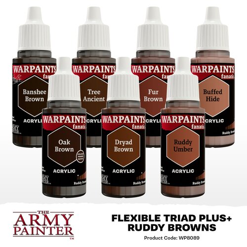The Army Painter Warpaints Fanatic: Ruddy Browns Flexible Triad PLUS+ - 1 set. Slike