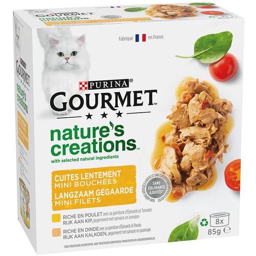 Gourmet Nature&amp;#039;s Creations 8 x 85 g - Pi&amp;scaron;čanec in puran Slike