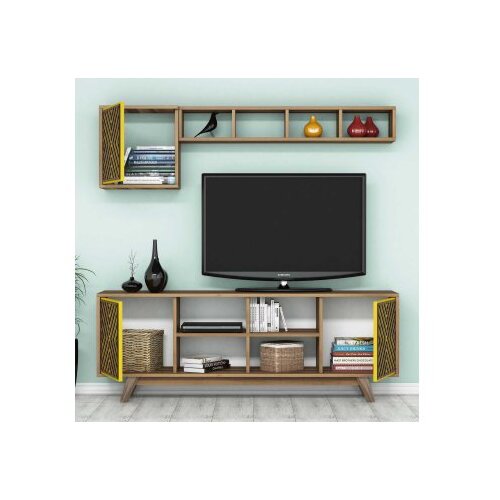 Woody Fashion inci - walnut, yellow walnutyellow tv unit Cene