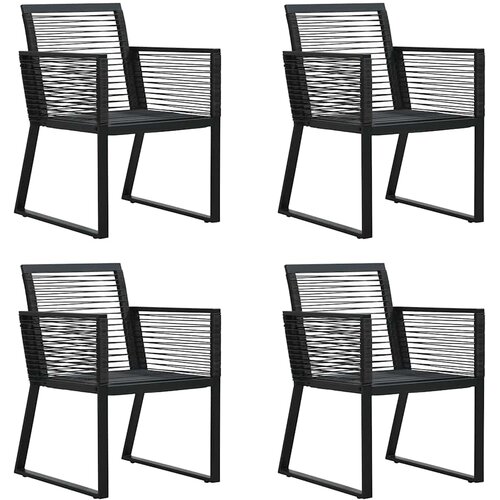  5-dijelni vrtni blagovaonski set od PVC ratana crni Crna 80 cm table length Slike