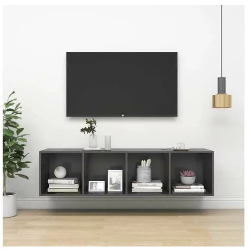  Stenska TV omarica siva 37x37x142,5 cm iverna plošča