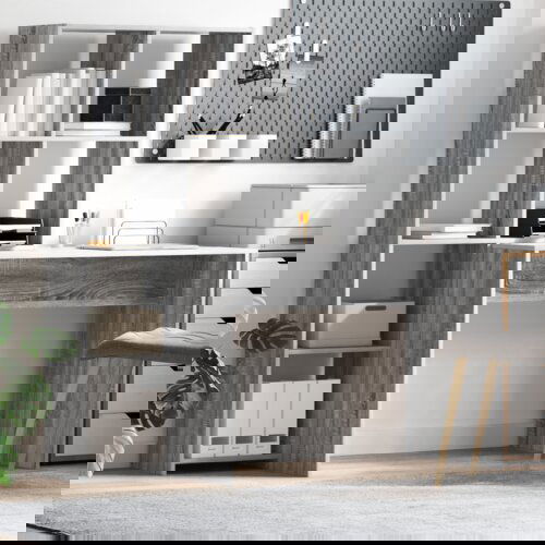 vidaXL Stol Sivi hrast sonoma 138.5 x 55 x 143 cm Konstruirano drvo Cene