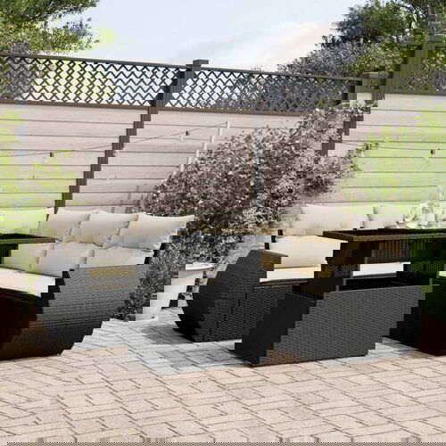 vidaXL 6-dijelni set vrtnih sofa s jastucima crni od poliratana Cijene