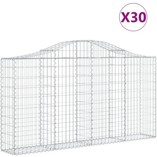vidaXL Obokane gabion košare 30kosov 200x30x100/120cm pocinkano železo, (21000333) Cene