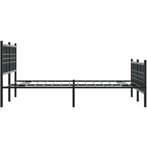 VidaXL metalni okvir kreveta uzglavlje i podnožje crni 120x190 cm Slike