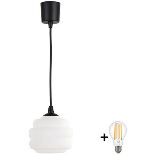 Brilagi LED luster na sajli RETRO GLASS 1xE27/60W/230V &Oslash; 20 cm crna/bela Cene