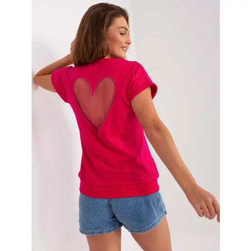 Fashion Hunters Fuchsia blouse for everyday wear with short sleeves