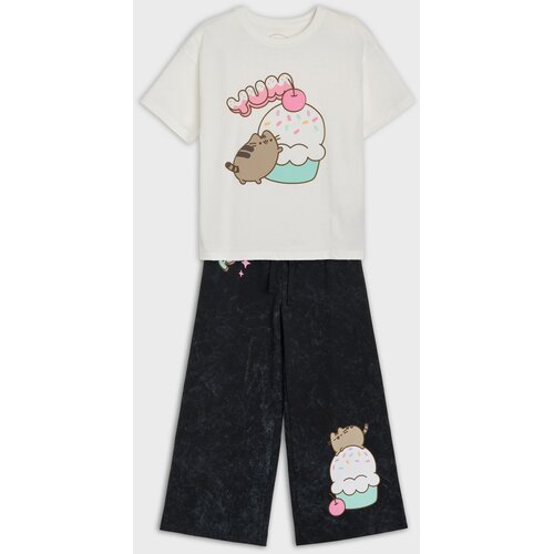 Sinsay Pamučni komplet: majica i hlače Pusheen the Cat Slike