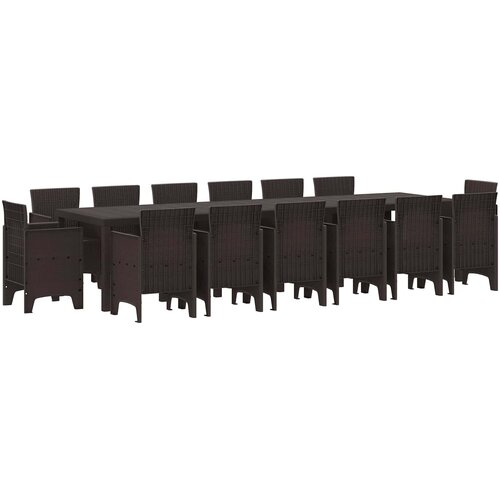  Vrtni set za objed 15 pcs Smeđa Polt ratan Cene