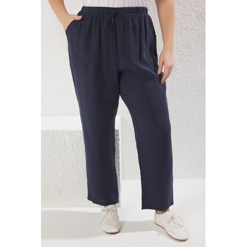 Trendyol Ženske pantalone Tbbss25Ar00025, Tamnoplave Cene