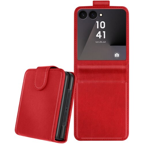AVIZAR Chesterfield etui za kartice za Samsung Z Flip 7 z magnetnim zavihkom, Rdeča, (5000190282) Cene