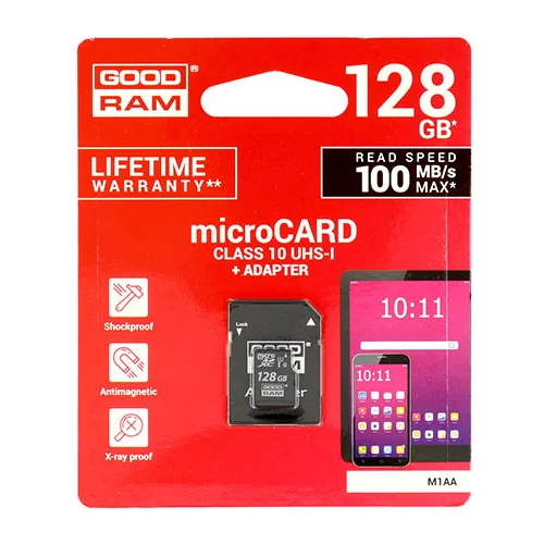 Spominska kartica 128GB GoodRam microSD class 10 + adapter