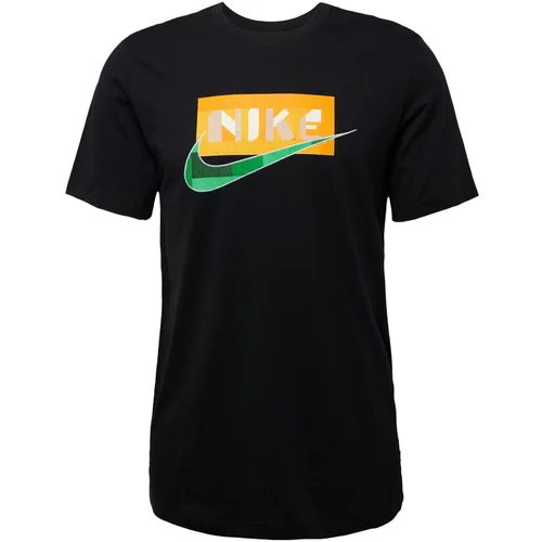Nike Sportswear Majica travnato zelena / oranžna / črna / bela