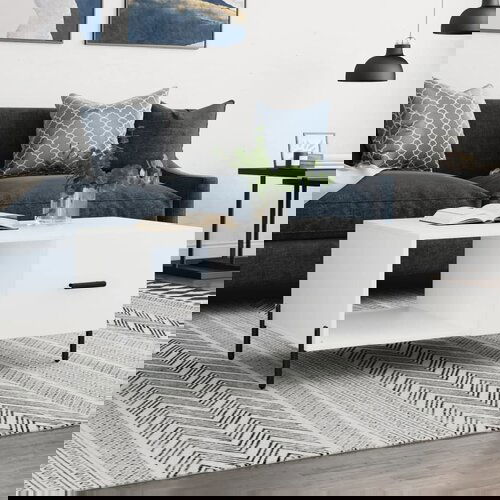 VidaXL Klubska mizica bela 90x50x40 inženirski les Slike