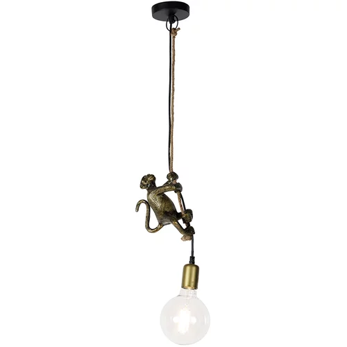 QAZQA Vintage viseča svetilka zlata - Živalska opica