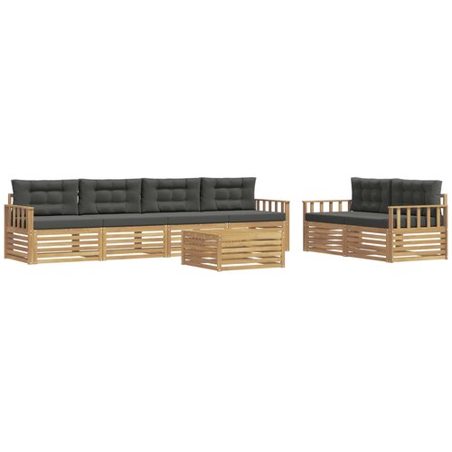 vidaXL Zunanja garnitura za sedenje 7 pcs Bela in antracit Poliester, (5000282679) Cene