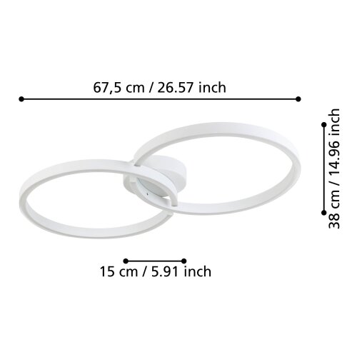 Eglo Stropna lampa LED 19.5W 2400LM RGB-W s daljinskim 68x38 cm Amandolo bijela Slike