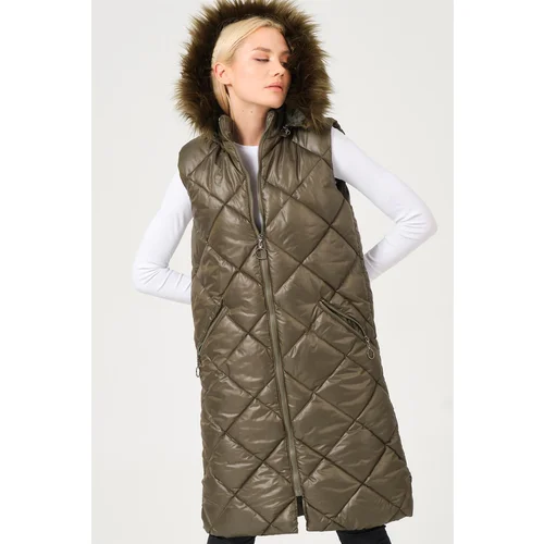 Dewberry Z6717 LADIES VEST-STRAIGHT KHAKI