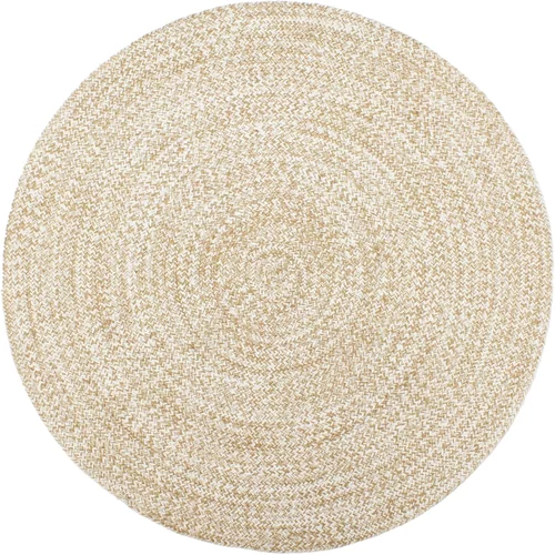 vidaXL Ručno rađeni tepih od jute bijelo-smeđi 210 cm