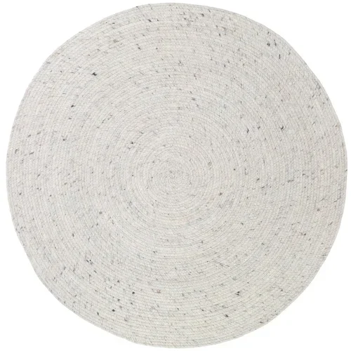 Nattiot Bijeli ručni tepih od mješavine vune i pamuka Neethu, ø 140 cm