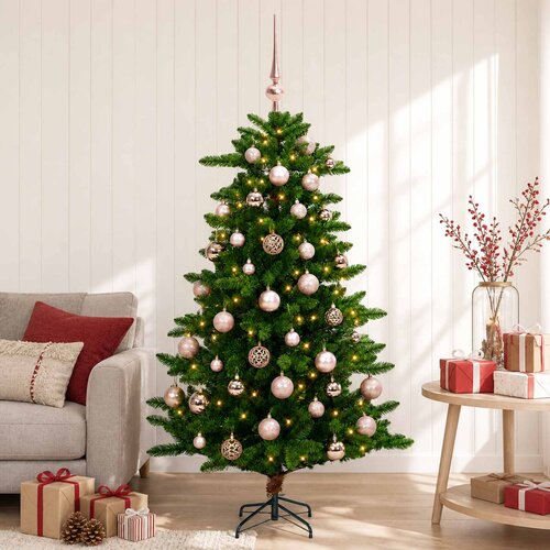  Umjetno božićno drvce s kuglicama 150 cm 150 LED lampica Slike