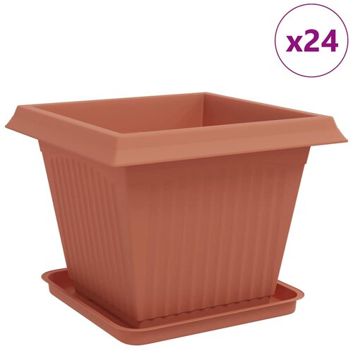 vidaXL Saksije za biljke 24 pcs Crvena cigla 43 x 43 x 33 5 cm - Crvena cigla 33 x 33 x 26 cm 24 Cene