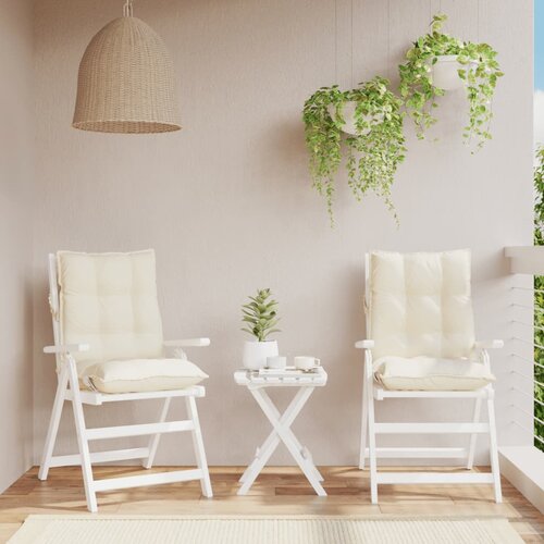  The Living Store Blazina za stol 2 kosa krem oxford tkanina - Blazina Za Stol Z Nizkim Naslonjalom, (21487479) Cene