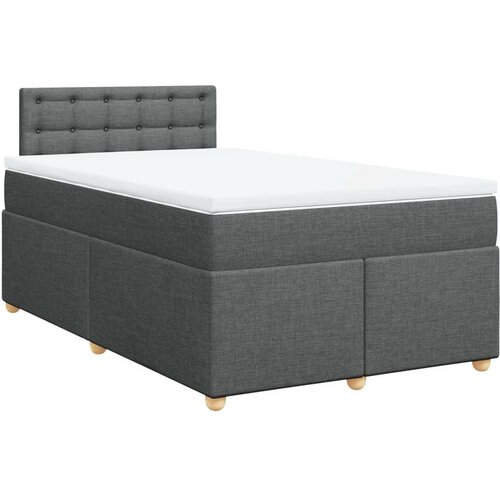 VidaXL Krevet s oprugama i madracem tamnosivi 120 x 200 cm od tkanine Slike