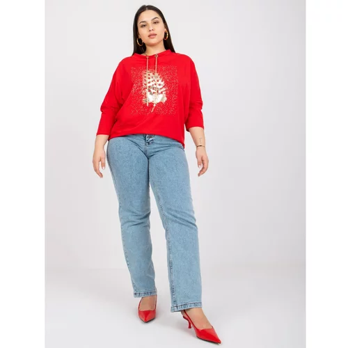 Fashion Hunters Red oversized blouse with baby Manon