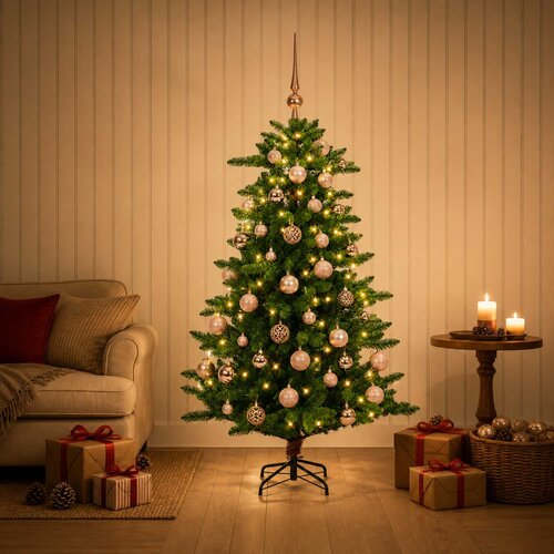 Umjetno božićno drvce s kuglicama 150 cm 150 LED lampica Cene
