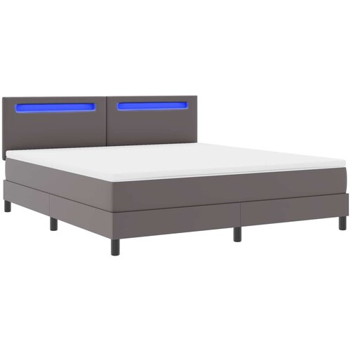  Krevet s opruga kutije Siva 180 x 200 cm Umjetna koža Slike