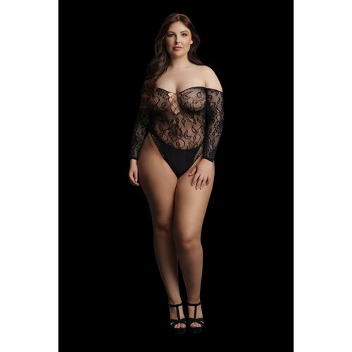 Le Desir Curvy body with glitter stones black Slike