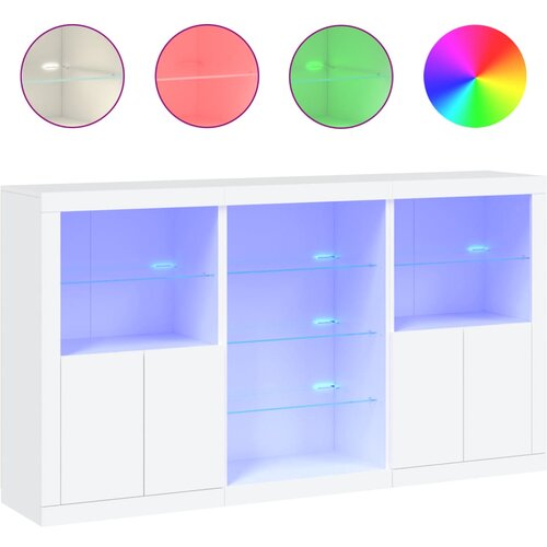 Maison Chic Komoda - Predalnik z LED lučkami bela 181,5x37x100 cm, (21716796) Cene