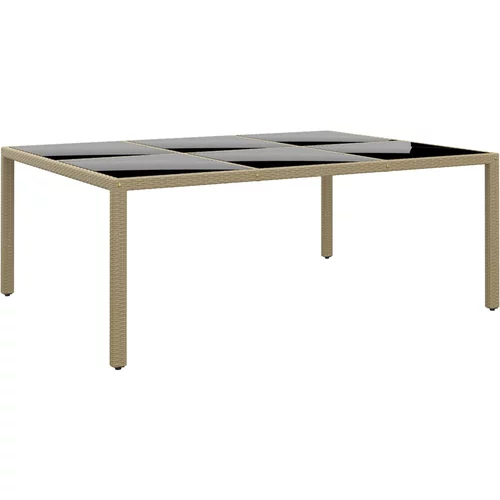 vidaXL Vrtni stol 200x150x75 cm od kaljenog stakla i poliratana bež