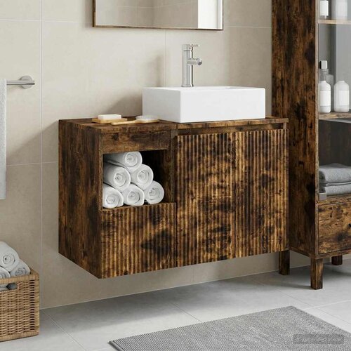  Set namje&scaron;taja za kupaonicu 2 kom. Dimljeni hrast Smeđa 49,5 x 41 x 79,5 cm Cijene