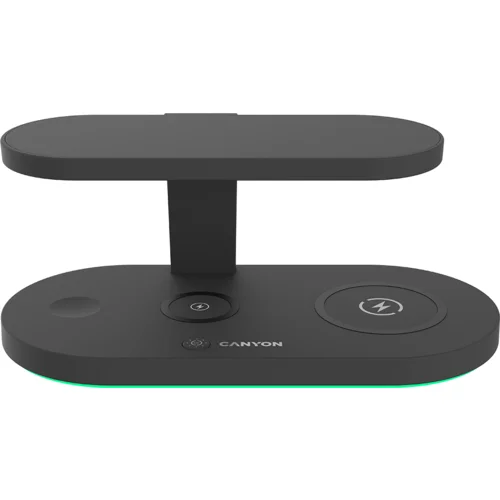 Canyon WS-501 5in1 Wireless charger, with UV sterilizer, with touch button for Running water light, Input QC36W or PD30W, Output 15W/10W/7.5W/5W, USB-A 10W(max), Type c to USB-A cable length 1.2m, 188*90*81mm, 0.249Kg, Black