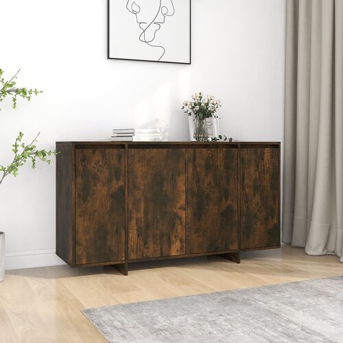 VidaXL komoda dimljeni hrast 135x41x75 cm iverna plo&amp;scaron;ča Slike