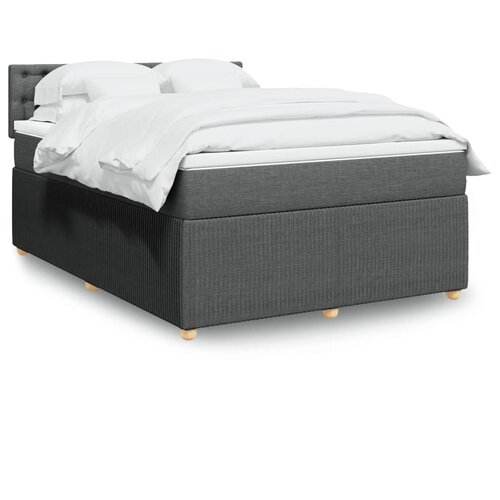 vidaXL Box spring posteljni z vzmetnico temno siv 140x190 cm blago Cene