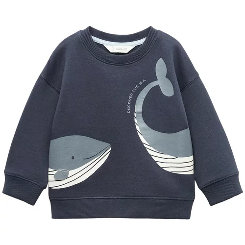 MANGO KIDS Sweater majica 'BALLENA' mornarsko plava / siva / bijela