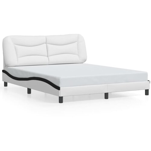 Maison Chic Posteljni Okvir - Dvoposteljna postelja z vzglavjem bel in črn 160x200 cm umetno usnje, (22080371) Cene