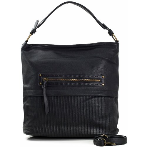 Fashion Hunters Black women's handbag with detachable strap Slike