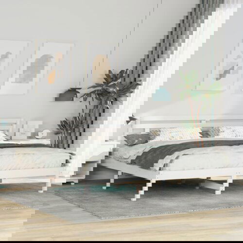  Krevetna konstrukcija Bijelo 160 cm x 200 cm Masivna borovina Cene