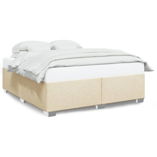  Okvir za krevet bez madraca krem 180 x 200 cm od tkanine Slike