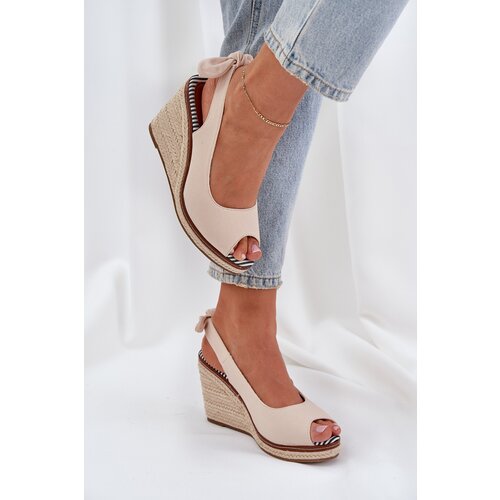 PS1 Wedge Sandals With Braiding Beige Nanalis Cene